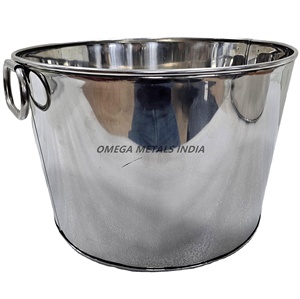 Refroidisseur et refroidisseur de vin en métal galvanisé de qualité supérieure avec poignées Seau à glace en acier inoxydable pour la fête-Champagne et boissons - Product Image 1