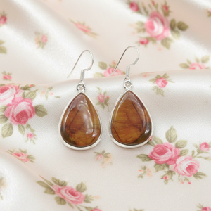 <b>Top</b> Quality Moroccan Seam Agate Teardrop Earrings 925 <b>Silver</b> Rose Gold Yellow Gold Plated Handmade Boho Gemstone Jewelry Her Men - Product Image 2