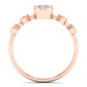 REYES Latest Design 14K Solid Rose Gold 0.53 Carat HPHT CVD Lab Grown Diamond Engagement <b>Rings</b> For Women <b>Fine</b> Jewelry - Product Image 4