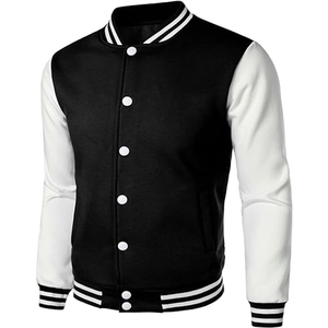 Veste universitaire pour homme, veste bomber en cuir à manches en cuir, veste de baseball personnalisée - Product Image 2