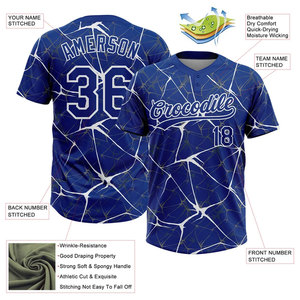 Camiseta de Béisbol Sublimada Personalizada con Estampado Geométrico Azul Marino, Unisex, Transpirable, de Manga Corta, para Softbol - Product Image 3