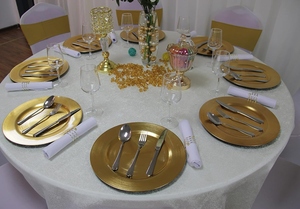 Modern design Rose gold charger plate metal charger plate <b>brushed</b> finish <b>round</b> charger plate offer customization options - Product Image 3