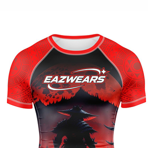 Maillot de compression à manches courtes pour hommes, sublimation MMA, couche de base personnalisée, vêtements d'entraînement de grappling imprimés sur mesure, OEM - Product Image 4