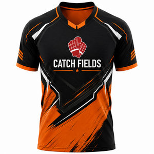 เสื้อเบสบอลคอวีแขนสั้นสำหรับผู้ชาย ยี่ห้อ Catch Fields พิมพ์ลายแบบ Sublimated ระบายเหงื่อได้ดี ทรงพอดีตัว สำหรับผู้ใหญ่ - Product Image 1