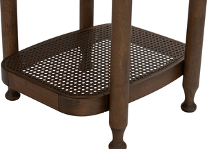 โต๊ะข้างโซฟาพรีเมียมทันสมัย รุ่นโคโค่ ไม้โอ๊คมาเลเซียหน้าท็อปไม้เนื้อแข็ง พร้อมชั้นวางด้านล่างหวายสังเคราะห์ สำหรับห้องนั่งเล่น - Product Image 4