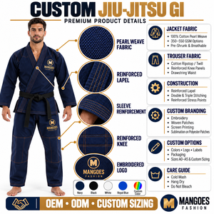 Kimono de Jiu-Jitsu Brésilien Premium pour Hommes, Léger, Tissage Perlé, Pré-rétréci, pour Entraînement et Compétition, Vente en Gros - Product Image 6