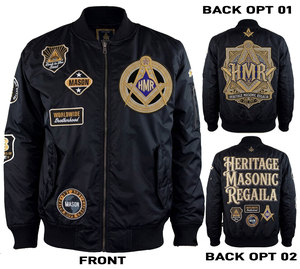 Blouson Bomber Unisexe Hiver Personnalisé avec Broderie sur le Devant, en Satin Écologique à Séchage Rapide, Style Maçonnique, Coupe-Vent de Pilote, Héritage - Product Image 4