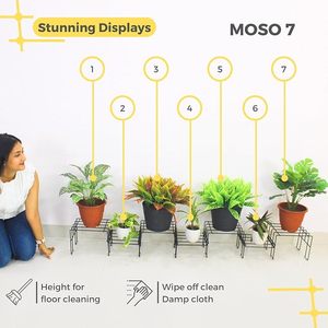 Modern <b>Metal</b> <b>Flower</b> <b>Stands</b> With Powder Coated Finish For Indoor Plants Home Decor Minimalist Design Square Pattern - Product Image 6