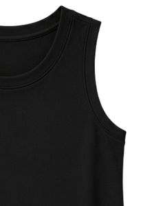 Custom Women Black Sleeveless Tank Top And Shorts <b>Set</b> Cotton Spandex Casual Summer Lounge Wear Two Piece Outfit Fitness Yoga OEM - Product Image 2