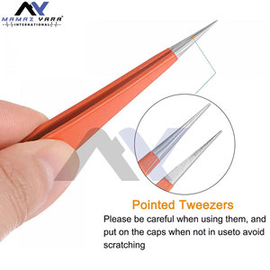 Pinzas para Extensión de Pestañas, Pinzas para Extensión de Pestañas de Acero Inoxidable Color Coral, Nuevo Producto - Product Image 4