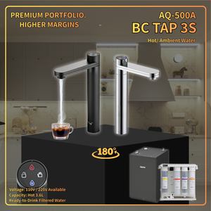 ระบบใต้ซิงค์อควาเทค บีซี แทป 3 เอส |   เครื่องกรองน้ำ RO แบบไหลผ่านโดยตรง (AQ-500A) |   ร้อน/อุณหภูมิปกติ |   750 วัตต์ |   สแตนเลสสตีล |   โรงแรมหรู - Product Image 1