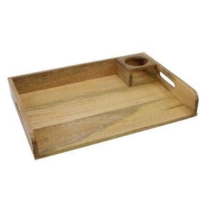 Best Seller Rustic Wooden <b>Tray</b> with Rope Handles Decorative Serving <b>Tray</b> for Home and Kitchen <b>Large</b> <b>Tray</b> for Dining and Food - Product Image 1