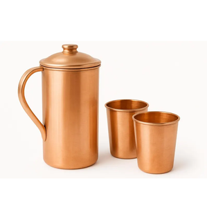 Jarra de Cobre Puro de Última Generación, Diseño Rústico Moderno, Recipiente de Cobre Martillado, Juego de Jarra y Vaso para Cocina, Venta al por Mayor - Product Image 5