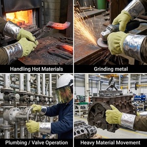 Gants isolants haute performance en para-aramide aluminisé épais, résistants à la chaleur, de qualité industrielle, avec gants de protection - Product Image 5