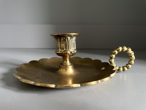 <b>Brass</b> Chamberstick Antique Metal Candle <b>Holder</b> Vintage <b>Brass</b> Taper Candle Stand Handheld <b>Candlestick</b> <b>Holder</b> Decorative - Product Image 2