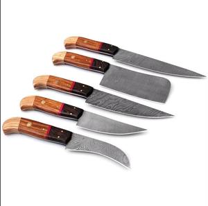 Handmade High Quality 5-PieceDamascus Steel Chef <b>Knives</b> Customized Handle <b>Sharp</b> Serrated Edge for Multi-Purpose Eco-Friendly - Product Image 4