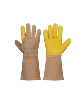 Holy Signs International HSI-1451 Heavy Duty Leather Welding <b>Gloves</b> Cotton Liner Heat Resistant Reinforced Palm <b>Long</b> Stick TIG - Product Image 1