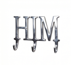 Premium HIM Letter <b>Wall</b> <b>Mounted</b> Hooks Aluminum Decorative Design Perfect For Home Storage Organization Keys Hats And <b>Clothes</b> - Product Image 1
