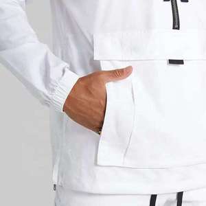 Chaqueta Cortavientos Blanca Personalizada de Alta Calidad para Hombre, Impermeable, Ligera, con Capucha, Estilo Anorak, Táctica, Cargo, Streetwear - Product Image 4