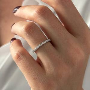 2MM Pave Lab Diamonds Full Eternity Band , 14k White Gold 0.5CT Eternity <b>Ring</b> , Matching Wedding Band ,Classic <b>Stacking</b> <b>Ring</b> - Product Image 1