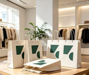 Sacs de shopping en papier personnalisés en gros avec impression de logo, sacs de vente au détail en carton imprimés sur mesure - Product Image 1