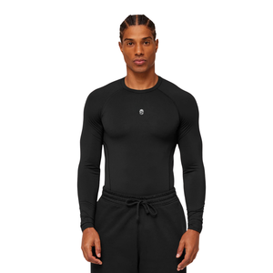 Camiseta Deportiva de Manga Larga para Hombre, Compresión, Secado Rápido, para Gimnasio, Fitness, Entrenamiento, Color Negro - Product Image 1
