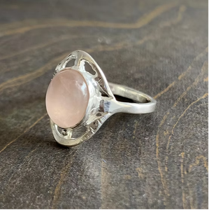 Natural Rose Quartz Gemstone Fine Jewelry <b>925</b> <b>Silver</b> <b>Ring</b> For Unisex Everyday Wear & Occasional Gift - Product Image 2