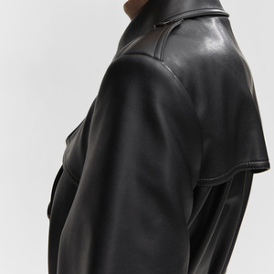 Abrigo Largo de Cuero para Mujer, Transpirable, Informal, a la Moda, de Invierno, con el Mejor Diseño, Servicio OEM - Product Image 3