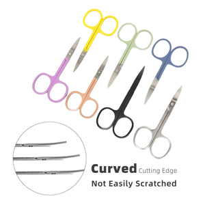 Sharp Stainless Steel Manicure Scissors Straight Blade <b>Cuticle</b> <b>Trimmer</b> 8.6cm Round Handle Durable Plastic Grip Precision Nail - Product Image 5