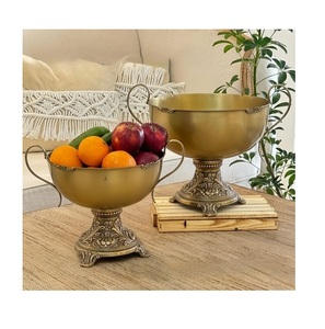 Ensemble de trois bols à chocolat au design fabuleux, en aluminium, couleur or et noir, de différentes tailles - Product Image 2