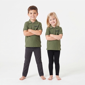 Polo en coton tendance pour enfants, unisexe, haut décontracté à manches courtes, col rabattu, tenue scolaire décontractée, logo personnalisé - Product Image 1
