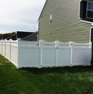 Home Garden <b>PVC</b> Privacy Fence Panels with Scalloped Picket <b>Top</b> - Product Image 1