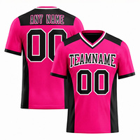 Maillot de football américain personnalisé, impression par sublimation, 100% polyester, OEM, respirant, col en V, unisexe, manches courtes, couleur unie