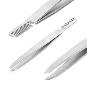 Pince à épiler professionnelle de qualité salon, de luxe, faite à la main, à pointe fine, pour sourcils et cils, en acier inoxydable, avec manche confortable - Product Image 6