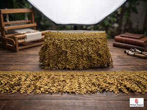 Tela de encaje con flecos para pestañas al por mayor, fabricante textil personalizado, ribete de encaje nupcial, proveedor de tela para vestidos africanos - Product Image 5