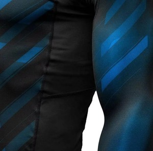 <b>Men's</b> Full Sleeve Rash Guard Blue Spandex Polyester Quick Dry Performance <b>Shirt</b> Top Adult <b>Compression</b> Fit - Product Image 6