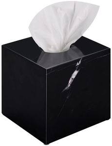 Latest Black Marble Square <b>Tissue</b> Box Holder Luxury <b>Tissue</b> Cover Decorative Bathroom Home Decor - Product Image 1