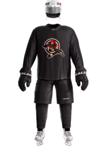 Maillot de hockey sur glace noir pour homme Anaheim Ducks, manches longues, col en V sublimé, évacuation de l'humidité, taille adulte - Product Image 2