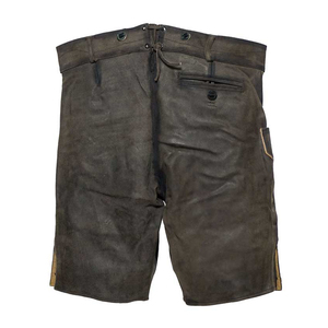 Shorts en cuir bavarois pour hommes, marron, brodés, pantalon traditionnel Trachten, vêtements décontractés pour l'Oktoberfest - Product Image 3