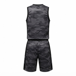 Custom Black <b>Camo</b> Basketball Jersey and <b>Shorts</b> Set Breathable Mesh Sports Uniform - Product Image 4