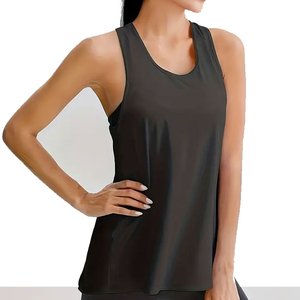 OEM Custom 100% Cotton Heavyweight Training Vest Bodybuilding Muscle Fitness Stringer <b>Running</b> <b>Singlet</b> Gym tank Top for Women - Product Image 5
