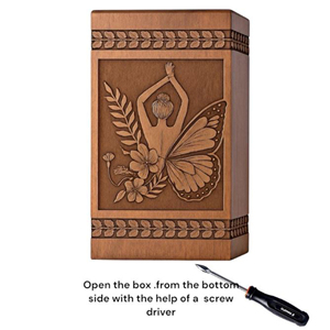 Handcrafted Wooden Cremation Urn: Eagle, Cross, American Flag - Personalized Memorial Memorial Keepsake by AYAANS - Product Image 4