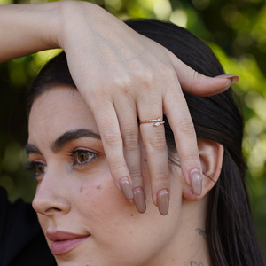 Classic Rose Gold Plated 925 <b>Sterling</b> <b>Silver</b> Round Diamond <b>Ring</b> for Women <b>Adjustable</b> Opener Jewelry for Engagement Wedding - Product Image 6