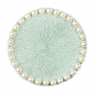 Hot Selling Handmade Glass Beads Polyester Coaster <b>Bar</b> Coasters Tea Coffee <b>Mat</b> Dining Tables Home Decor Gifting Modern Durable - Product Image 3