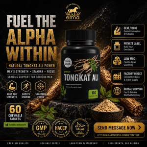 Elma Food Extracto de Raíz de Tongkat Ali, 60 Tabletas Masticables Naturales Halal para Hombres, OEM/ODM, Apoyo al Metabolismo y la Energía - Product Image 1