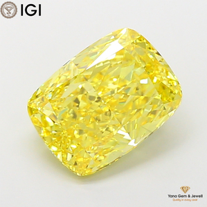 เพชรสีเหลืองสดใส ระดับความสะอาด VS1 พร้อมใบรับรอง IGI รูปทรงคุชชั่น น้ำหนัก 7.01 กะรัต เพาะเลี้ยงในห้องปฏิบัติการด้วยวิธี CVD สำหรับคอลเลกชันเจ้าสาวสุดหรู - Product Image 1