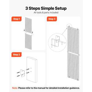 3 Packs 2 X 6 ft <b>Wire</b> Grid <b>Wall</b> Panels Black Carbon Steel Display <b>Rack</b> for Art Craft Show <b>Storage</b> Notice Board <b>Wall</b>-Mounted - Product Image 5