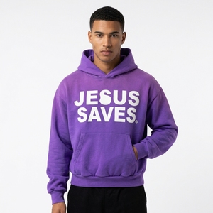 Sudadera con Capucha Oversize para Hombre, Estilo Vintage, con Degradado de Color, Lavado Ácido, Bordado 3D, Hombros Caídos, Estampado Serigrafiado, Tejido Pesado - Product Image 4