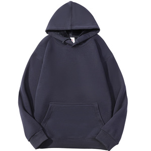 Sweat-shirt à capuche noir pour homme, coupe ample, en molleton de coton, décontracté, avec poches, pour l'automne - Product Image 4