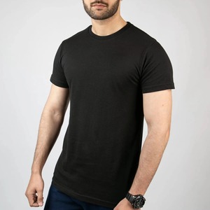 <b>Men's</b> 100% Cotton Knitted Solid Breathable V-neck Short Sleeve Oversized T-Shirts - Product Image 6